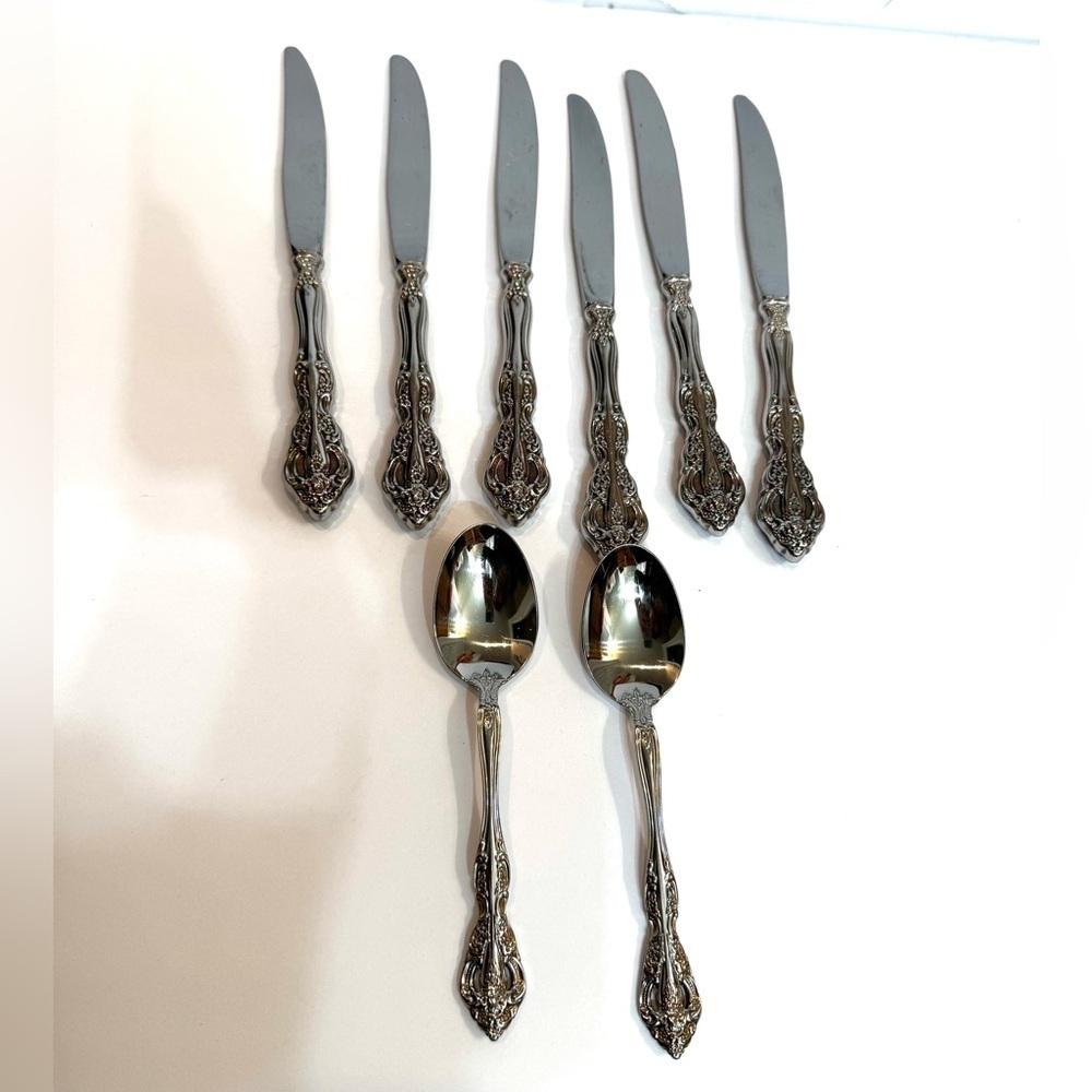 Oneida Michelangelo 6 Knives 2 Spoons Heirloom Stainless Flatware Replacements